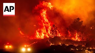 Californias largest wildfire explodes in size as fires rage across US West [upl. by Itisahc193]