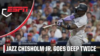 Jazz Chisholm Jr homers twice in Yankees’ win vs Phillies  ESPN MLB [upl. by Irina]