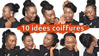 10 COIFFURES SIMPLES amp RAPIDES sur cheveux crépus courts milong [upl. by Papp]