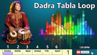 Dadra Tabla Loop  C  120 BPM  दादरा ताल लूप  6 beats [upl. by Maher326]