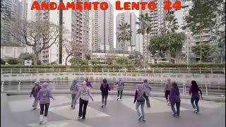 Andamento Lento 24 Line Dance Demo Mld [upl. by Ahsirat]