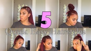 5 Hairstyles For Straightened Natural Hair In 5 Minutes   Krystal Kinslow [upl. by Lav376]