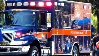 UF Shands Hospital Ambulance Sirens  2011 University of Florida Homecoming Parade  Gainesville FL [upl. by Anitrak]