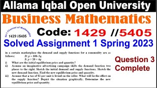 1429 Code Solved Assignment 1 Question 3  AIOU Code 1429 Solved Assignment 1 Spring 2023 [upl. by Nonnaihr]