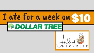 I ATE FOR A WEEK ON 10  DOLLAR TREE GROCERY BUDGET CHALLENGE [upl. by Ddene684]