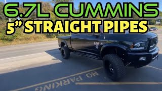 2018 RAM 67L CUMMINS TURBO 2500 5 INCH EXHAUST w STRAIGHT PIPES [upl. by Antonino]