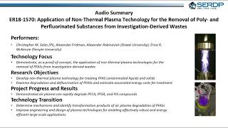 Destruction of PFASLaden IDW Using NonThermal Plasma Phase I [upl. by Ardnekat]