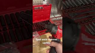 Spot weld cutter update  mikwaukee fuel 18” band file [upl. by Gorrian]