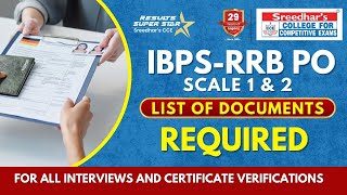 List of Documents to Carry for Interview“IBPS RRBXIII PO Scale 1 amp 2” [upl. by Bauske]