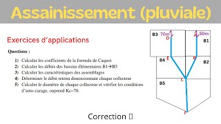 Assainissement  Problème corrigé de calcul de réseau deau pluviale avec formule de Caquot [upl. by Namurt171]