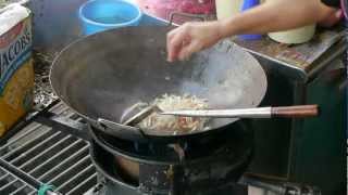 Char Kway Teow cooked by a hawker on Mundri St Georgetown Penang [upl. by Dranyam]