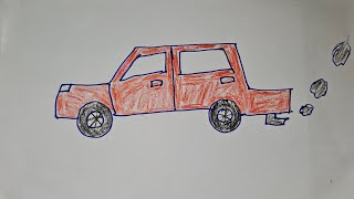 How to colour a car inside the lines easyart kidsart artkids duckart drawingforkids [upl. by Ani]