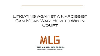 Litigating Against a Narcissist Can Mean War  How to Win in Court [upl. by Marvella]