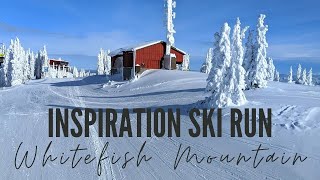 Skiing Whitefish Mountain Ski Resort Montana Inspiration Ski Run POV Big Mountain Whitefish Montana [upl. by Bondon]