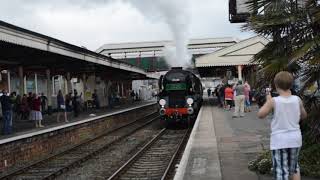 35028 Clan Line Breaks the peace at Paignton with Style  Torbay Express  19082018 [upl. by Ybbed450]