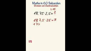 Dezimalzahlen dividieren Mathe lernen mit Mathetipps 🧮🫶🏻 [upl. by Emalia]