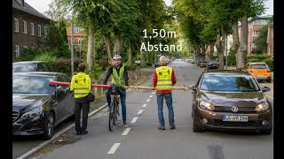 Mindestabstand beim Überholen von Radfahrern in der Uelzener Straße in Lüneburg [upl. by Raimes]