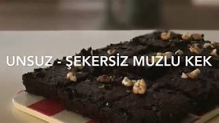 Unsuz ve Şekersiz Muzlu Kek  Şef Yudum Erkli [upl. by Zurc]