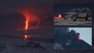 Kliuchevskoi Volcano erupting at night and at dusk October 2013 [upl. by Cerf321]