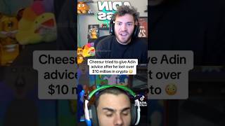 Adin Ross LOSES 10 MILLION amp Goes Off On Cheesur 😂 shorts adinross cheesur [upl. by Phil411]