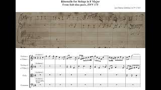 JD Zelenka  Ritornello for Strings From Sub olea pacis ZWV 175 URTEXT EDITION SCORE [upl. by Tavy]