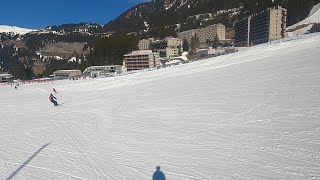 Flaines easiest slope Green run called Erable  Recorded on GoPro POV March 2022 [upl. by Necila]