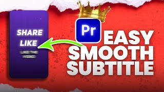 How to Make Smooth Subtitles in Premiere Pro English [upl. by Elvera]