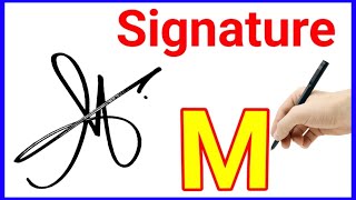 M letter signature styles  How to sign the letter M [upl. by Palecek]