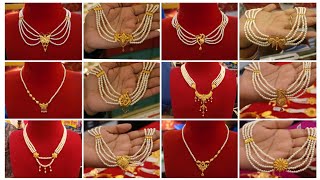 Latest Beautiful Pearl necklace Designs Bridal Pearl long Necklace Designs with prices part2 [upl. by Sielen]