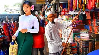 Shopping in Yangon Myanmar  Theingyi Zay Market [upl. by Puiia]