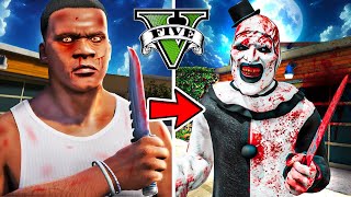 Franklin se CONVIERTE en ART el PAYASO 🤡🔪 en GTA 5 [upl. by Fania]