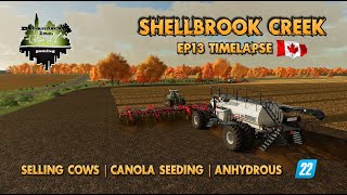 SHELLBROOK CREEK SK EP13 TIMELAPSE  CANOLA SEEDING  FS22  FARMING SIMULATOR 22 [upl. by Nomal]