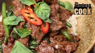 Thai Beef and Basil Stirfry  Thai Cooking [upl. by Riatsila948]