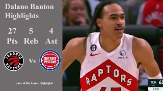 Dalano Banton 27 Points Full Highlights vs Pistons  202223 NBA Highlights [upl. by Cassey]