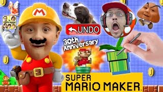 Lets Play SUPER MARIO MAKER Derpy Mushrooms  Real Life Undo Button w AMIIBO Unboxing FGTEEV [upl. by Sauncho405]