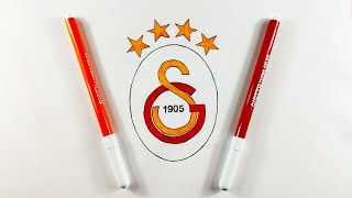 GALATASARAY Logosu Nasıl Çizilir  How to Draw Simple GALATASARAY Logo  Galatasaray Maç Özeti [upl. by Panthea]