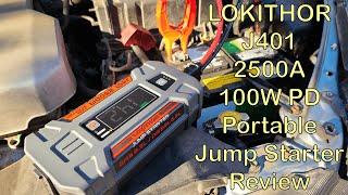 LOKITHOR J401 2500A 100W PD Portable Jump Starter Review [upl. by Holmen]