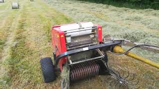 Kubota compact tractor and mini round baler [upl. by Neik]