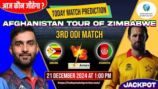 AFG vs ZIM 3rd ODI Match Prediction ZIM vs AFG 100 Sure Toss Prediction Today 21Dec [upl. by Wein]