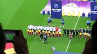 Euro 2012 The National Anthem of Germany Semifinal Germany  Italy in Warsaw  Hymn Niemiec [upl. by Enyalahs710]