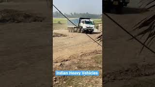 22  FlyAsh loaded Tata 4825 Tipper driving on curved road  16 Wheeler  Tata Tipper  shorts [upl. by Notsnorb964]