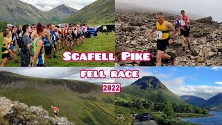 Running up Scafell Pike  the highest mountain in England  Scafell Pike fell race 2022 [upl. by Nolyarg]