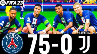 FIFA 23  MESSI RONALDO MBAPPE NEYMAR ALL STARS  PSG 750 JUVENTUS  UCL FINAL [upl. by Lorain]