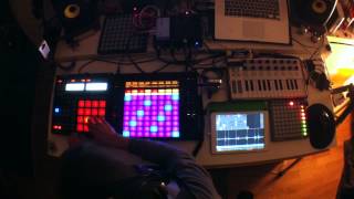 Live improvisation iPad Samplr Toy Music Box Ableton Push Maschine Leap Motion [upl. by Ecirted]