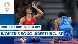 🇮🇳 Vinesh storms in womens wrestling freestyle 50kg final  Paris 2024 highlights [upl. by Tilden282]