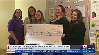 Aetna presents check to Clarksburgs Upward Family Support Center [upl. by Eiruam]