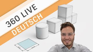 360 Live Skizzen Körper Komponenten und Baugruppen  Autodesk Fusion 360 Deutsch [upl. by Aronek]