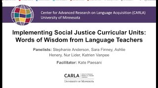 Implementing Social Justice Curricular Units Words of Wisdom from Language Teachers [upl. by Niamjneb]