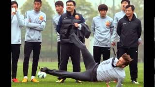 EPIC FAIL David Beckham slips over taking freekick in China [upl. by Adnalohs]