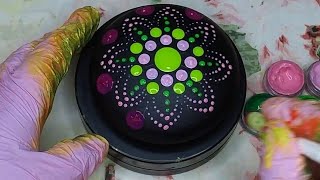 DIY How to Make a Mandala Stone  Painted Dotting Art  Satisfying Painting Rocks [upl. by Estel]